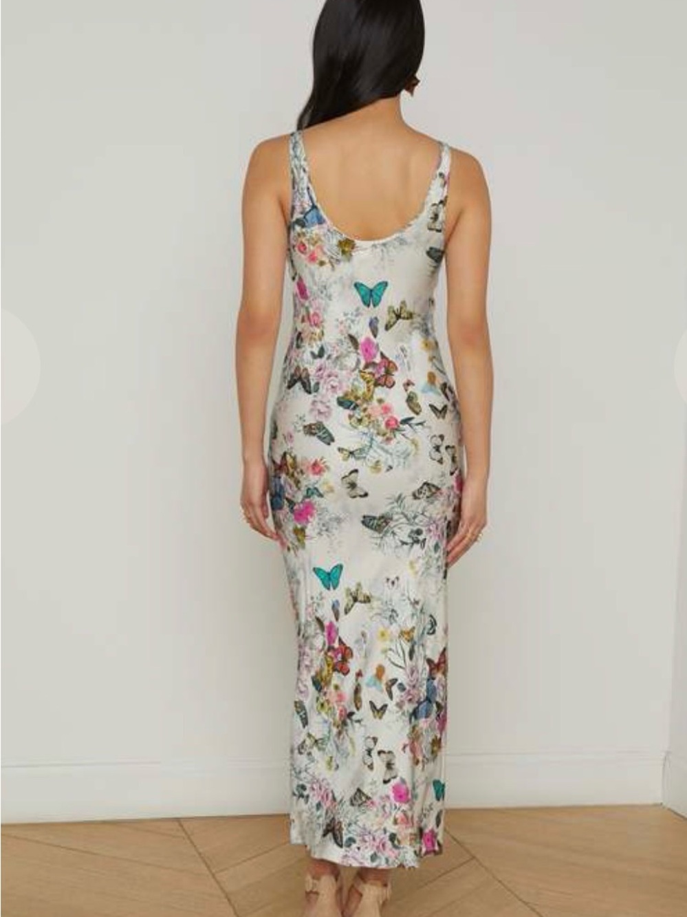 L’AGENCE Akiya Butterflies Midi Maxi Dress Sz Large NWT - Picture 2 of 6